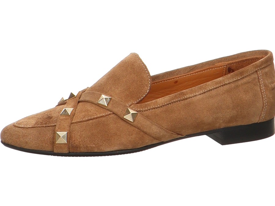 Damen Babouche Halbschuhe | Slipper Mit Nieten In Gold