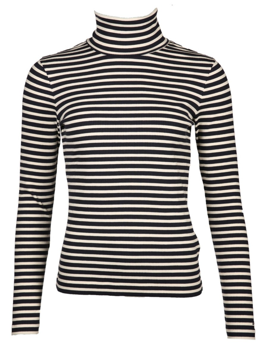 Damen Gant Pullover | Gestreifter Rollkragenpullover