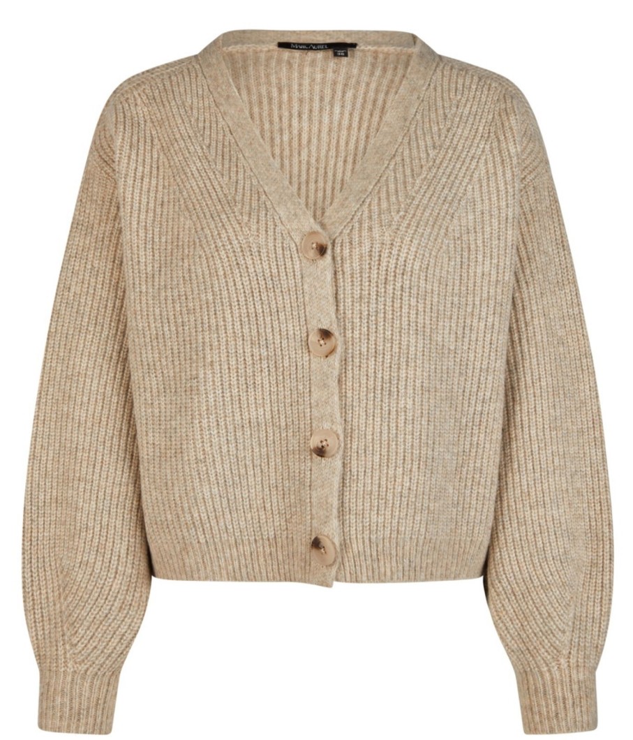 Damen Marc Aurel Mantel / Jacken | Strickjacke In Melierter Optik