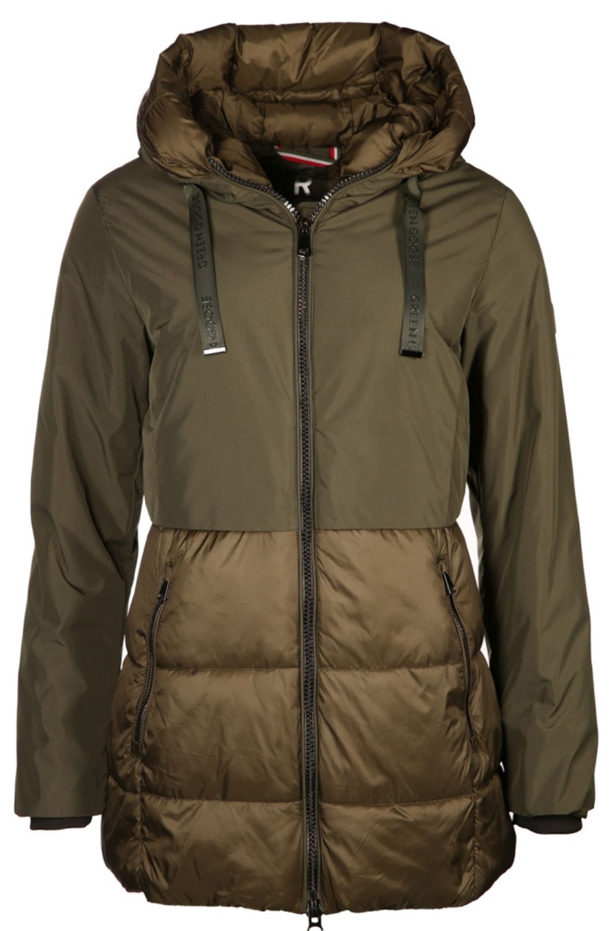 Damen Green Goose Mantel / Jacken | Jacke Im Doppel-Look