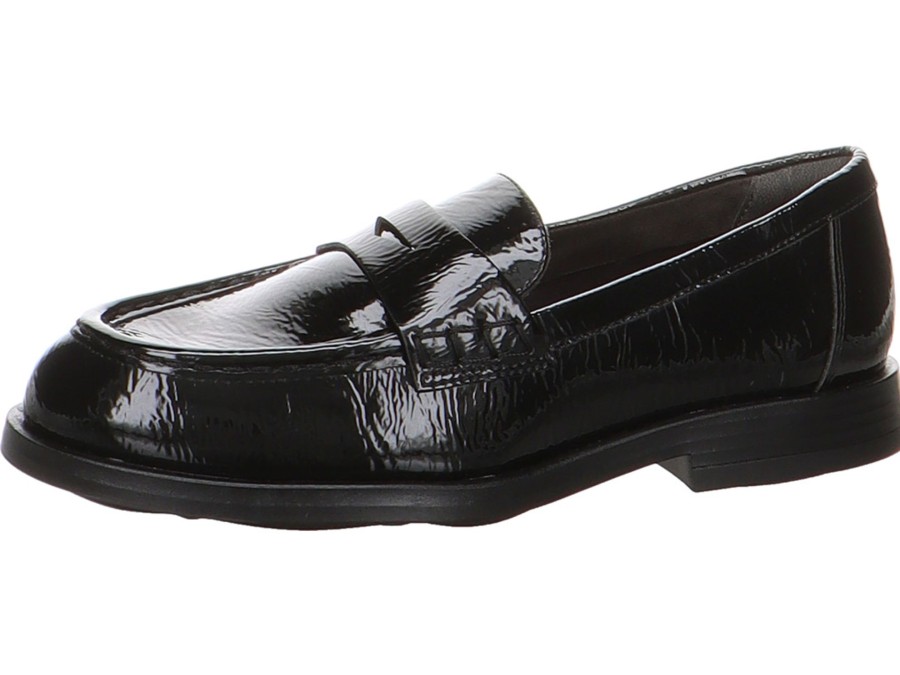 Damen Tamaris Halbschuhe | Loafer Aus Lacklederimitat