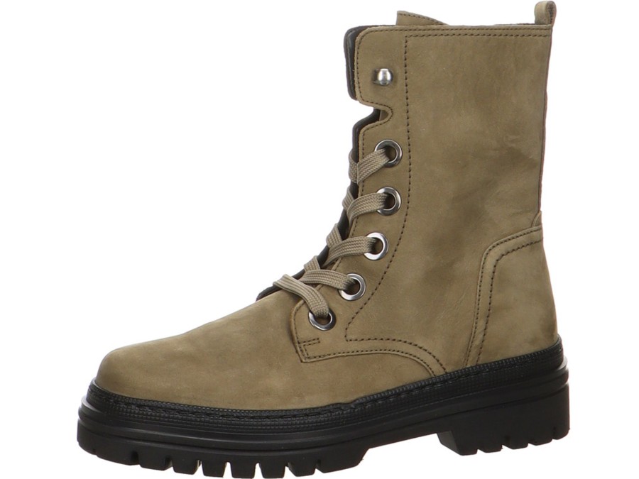 Damen Gabor Warmfutter | Biker Boot In Khaki