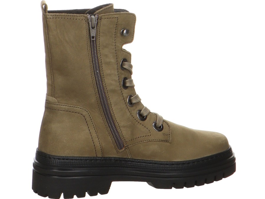 Damen Gabor Warmfutter | Biker Boot In Khaki