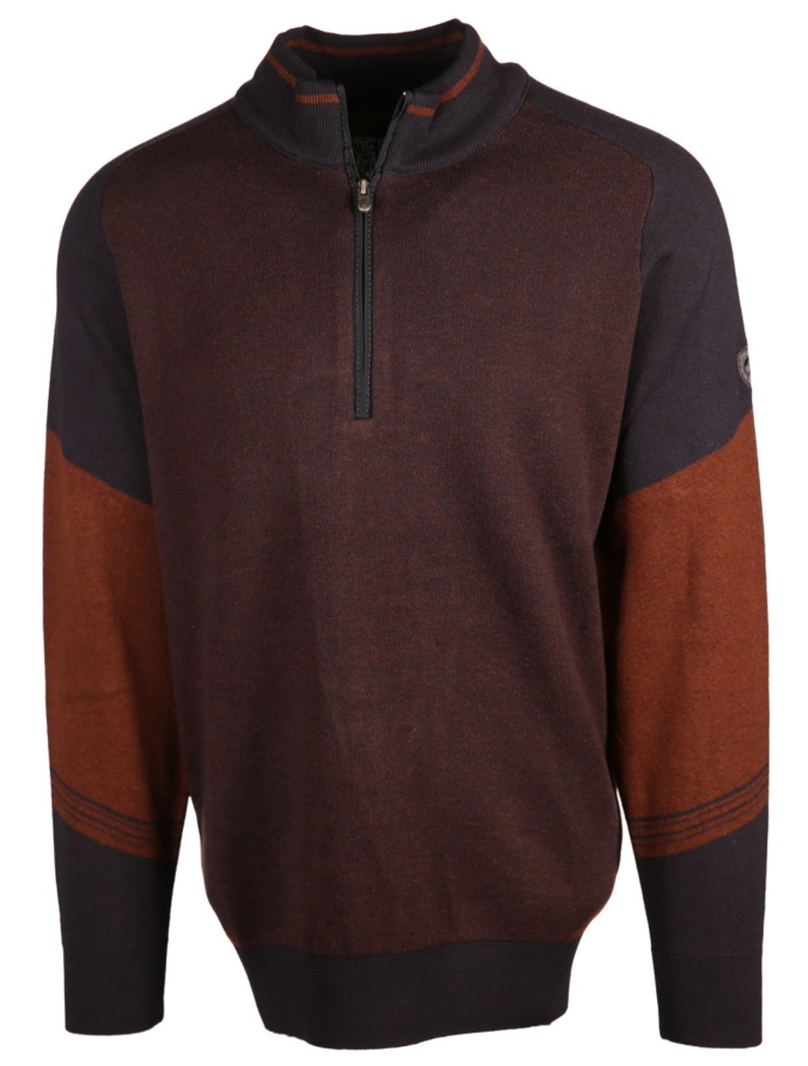 Herren Claudio Campione Pullover | Troyer Mit Schmalem Kragen