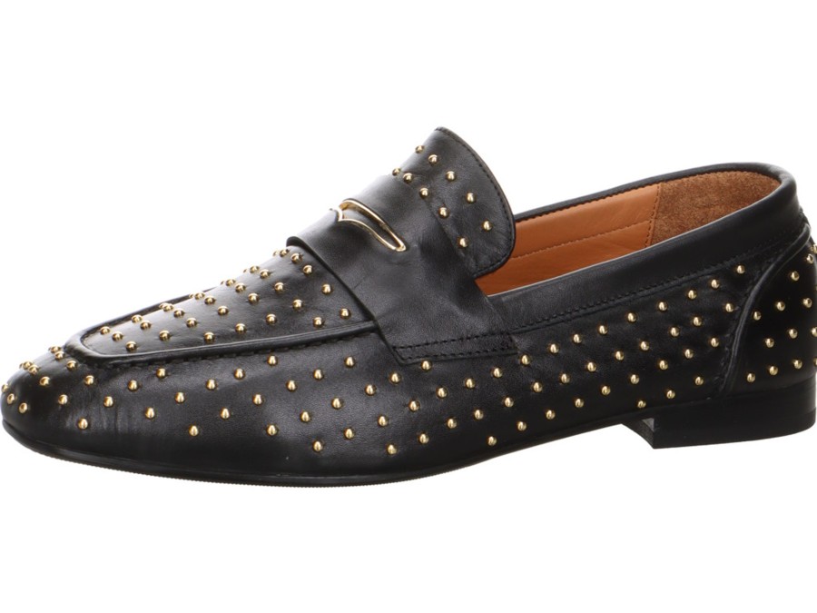 Damen Babouche Halbschuhe | Loafer Mit Goldfarbenen Nieten - Beau