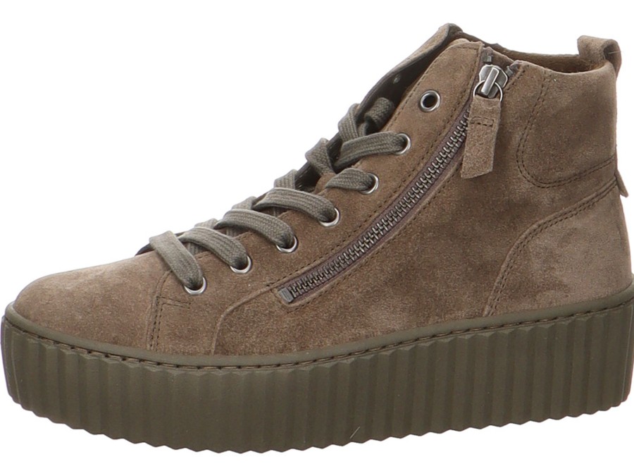 Damen Gabor Schnurschuhe | High Sneaker Mit Keilplateau