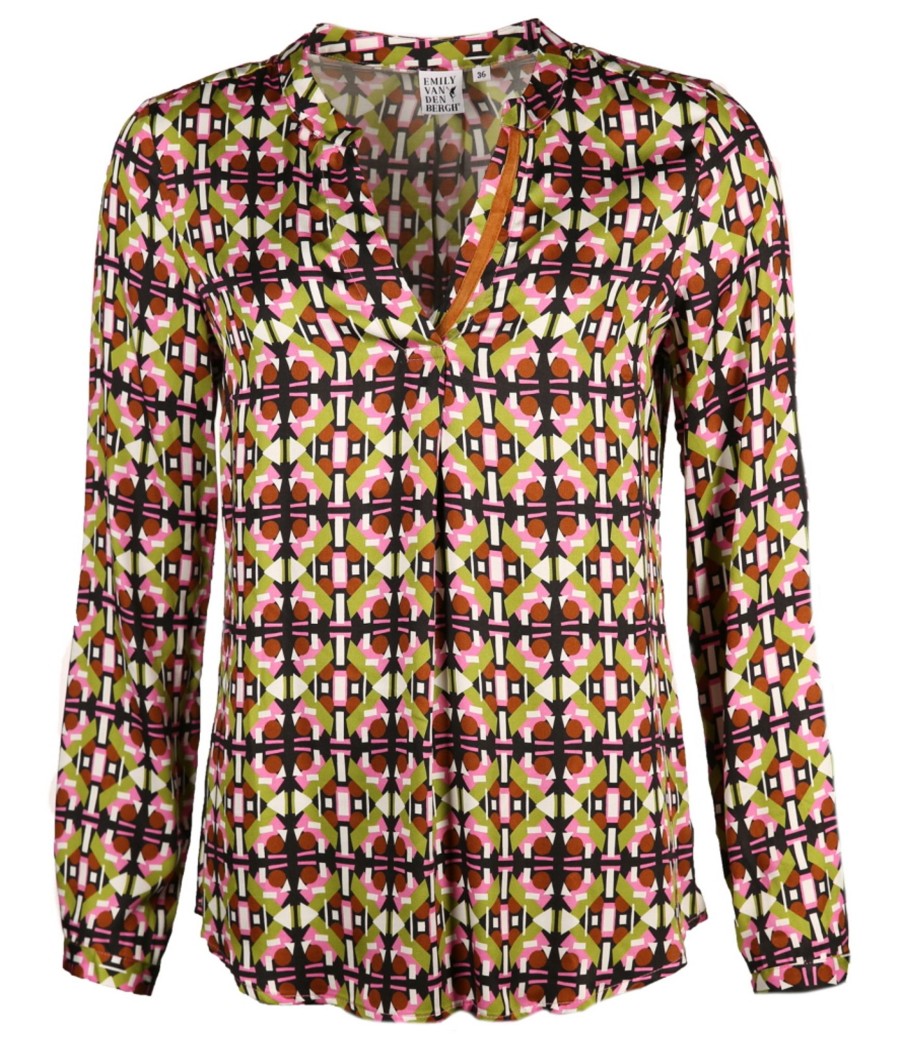 Damen Emily van den Bergh Blusen / Tuniken | Bluse Mit Farbenfrohem Print