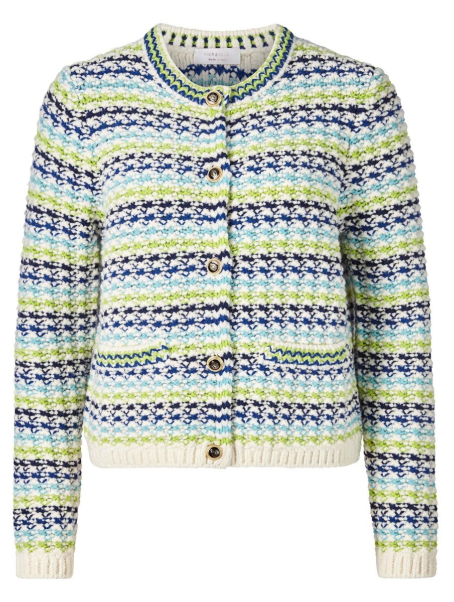 Damen Rich & Royal Mantel / Jacken | Elegante Strickjacke - Striped Crew-Neck Cardigan Got