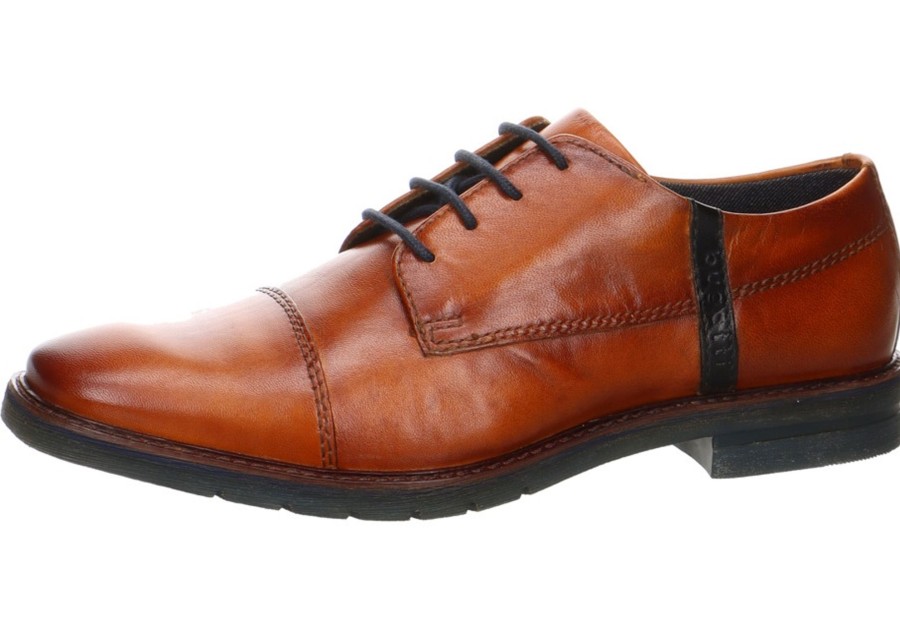 Herren Bugatti Halbschuhe | Businessschuh In Cognac - Merlo