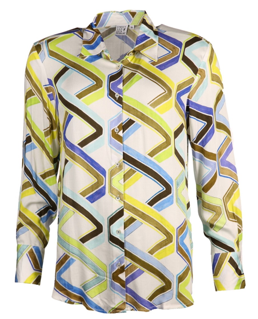 Damen Emily van den Bergh Blusen / Tuniken | Bluse Mit Geometrischem Print