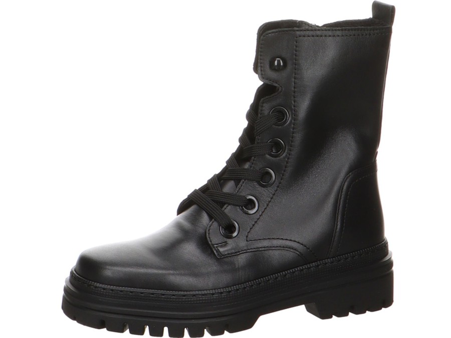 Damen Gabor Warmfutter | Biker Boot In Schwarz