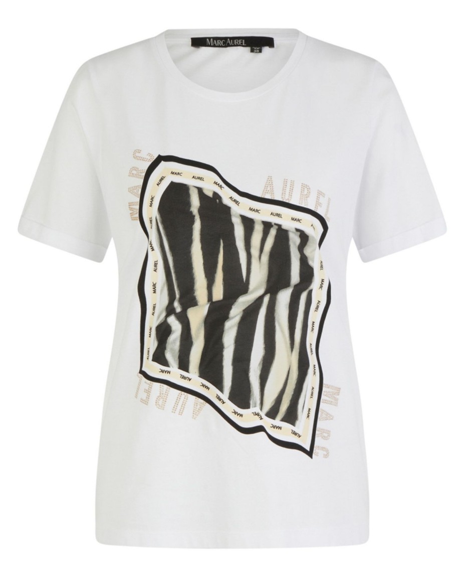 Damen Marc Aurel Shirts / Tops | T-Shirt Mit Foulard-Frontprint