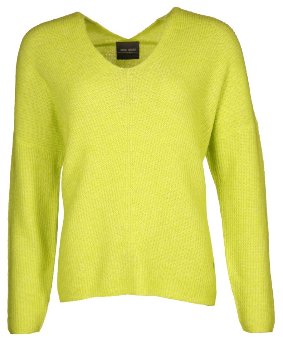 Damen Mos Mosh Pullover | Wollpullover Mit V-Ausschnitt